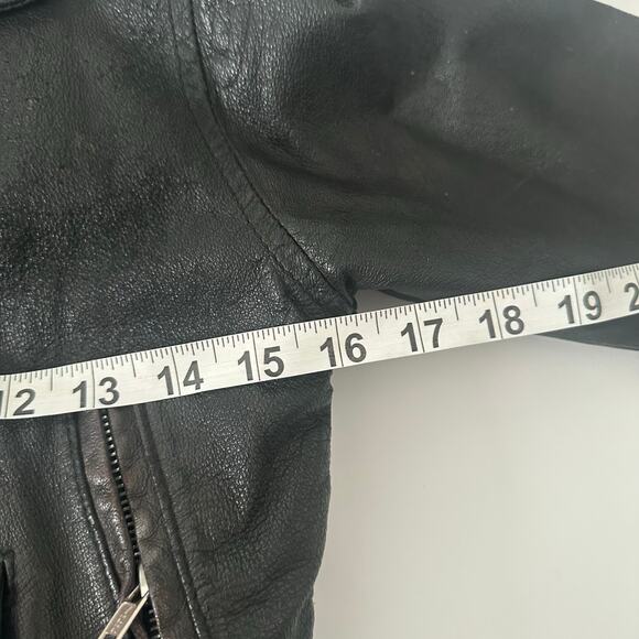 Y2K Wilson Leather Bomber Jacket Harley Patches - Picture 10 of 11